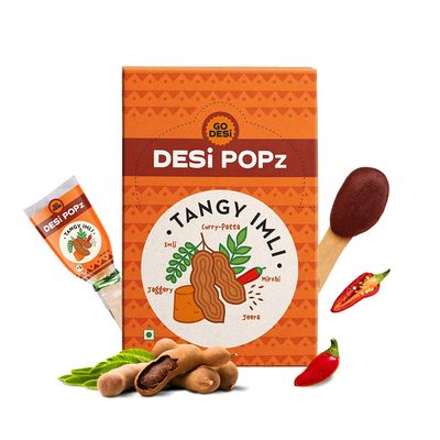 GO DESi Tamarind Lollipops | 50 Pieces | Fruit Candy | Desi Pops | 450 gm | Spicy (Sweet and Sour)