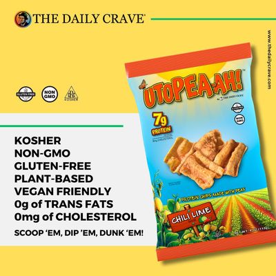 The Daily Crave Chili Lime Utopeah-ah Protein Chips - Gluten Free, Non-GMO, 7g Plant-Based Protein, Kosher, Peanut & Treenut Free - 4 Oz (Pack Of 8)