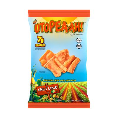 The Daily Crave Chili Lime Utopeah-ah Protein Chips - Gluten Free, Non-GMO, 7g Plant-Based Protein, Kosher, Peanut &amp; Treenut Free - 4 Oz (Pack Of 8)