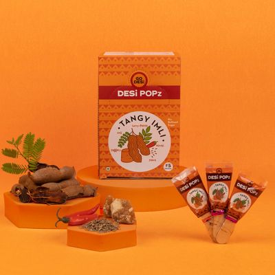 GO DESi Tamarind Lollipops | 50 Pieces | Fruit Candy | Desi Pops | 450 gm | Spicy (Sweet and Sour)