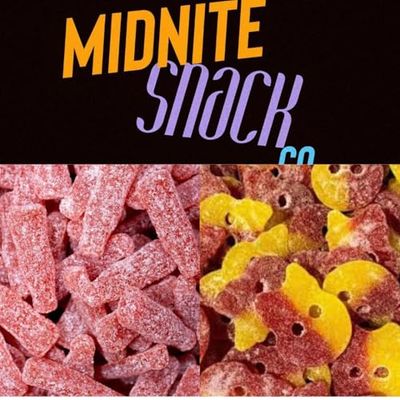 Midnite Snack Co. Swedish Candy Mix, Sweet &amp; Sour Skulls, Fruit Punch Bottles