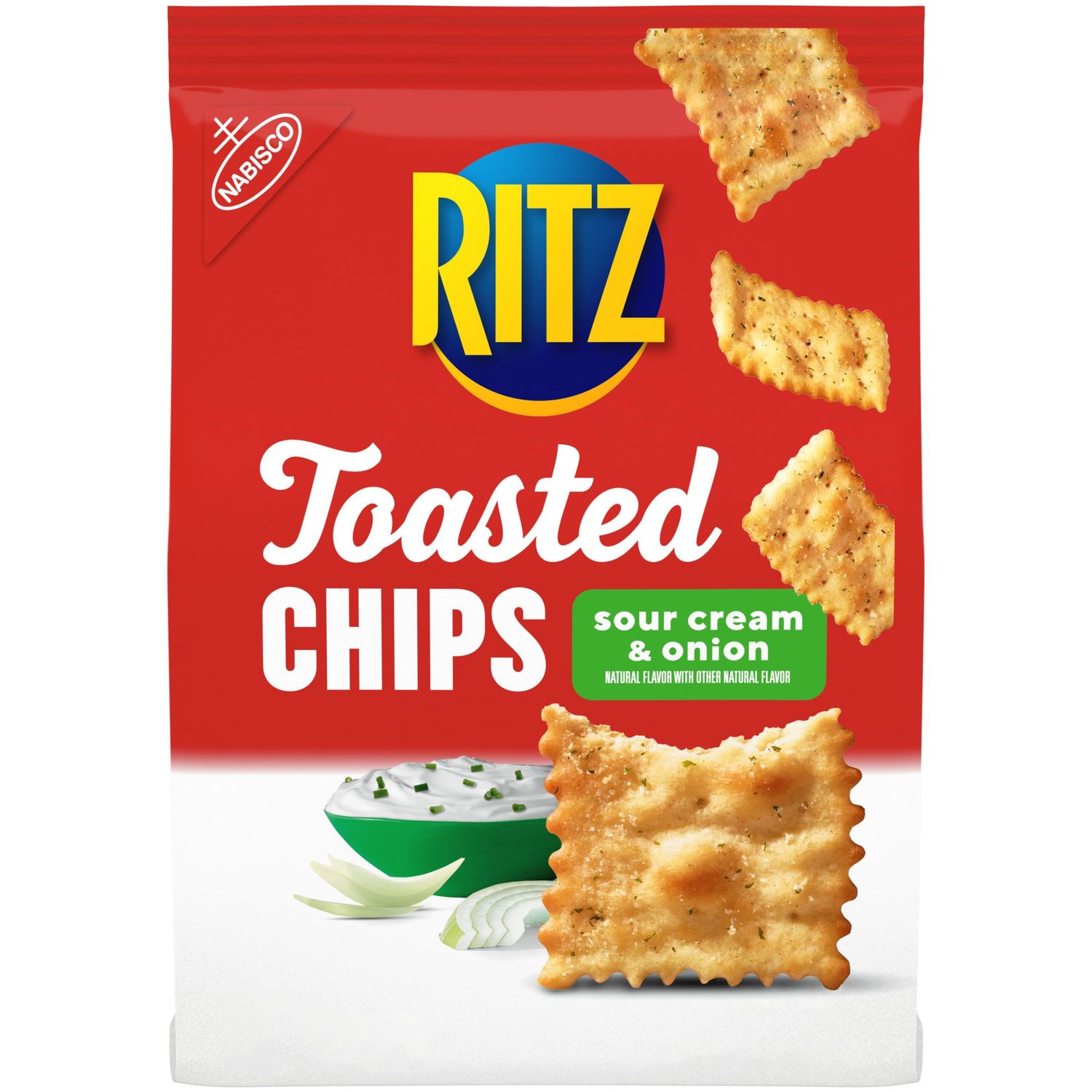 RITZ Toasted Chips Sour Cream and Onion Crackers, 8.1 oz