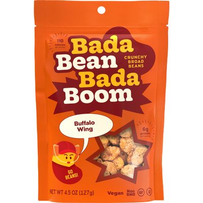 Bada Bean Bada Boom, Crunchy Roasted Broad Bean Snacks (Fava), High Protein, Vegan, Gluten-free - 110 Calorie Packs, Cinnamon, 4.5 Ounce (Pack of 6)