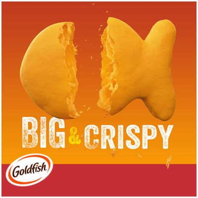 Goldfish Mega Bites, Sharp Cheddar Crackers, 24.3 Oz Carton (Pack of 6)