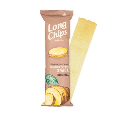 Long Chips Potato Snack Original Flavor, 2.6 oz (Pack of 20), from Europe, Fun to Eat, Thin &amp; Crispy, Lightly Seasoned, Perfect Snack for Work, School, Party, Show-binging, Movie Night