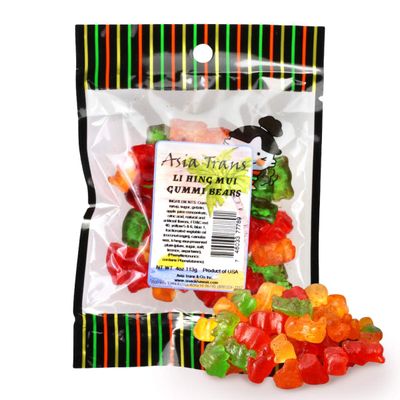 Asia Trans Gummy Bears with Li Hing Mui Plum Powder | Hawaiian Favorite | Sweet &amp; Delicious Soft Gummy Candy (4 oz)