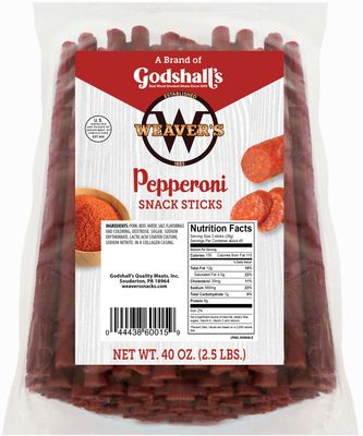 Weavers Pepperoni Snack Sticks (80 pepperoni flavored 7 pork snack sticks per 40oz bag)