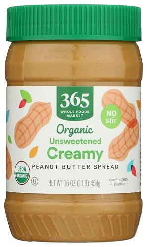 365 by Whole Foods Market, Organic Unsweetened Peanut Butter, 16 Ounce