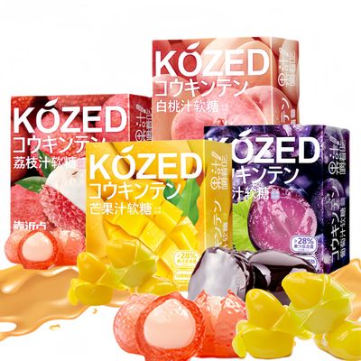 Peelable Crystal Fruit Gummy Candy - 4d Real Juice Content Fudge Candies, Individually Wrapped Assorted Flavors Chewy Gummies Fun Soft Sweets, Candy Snacks, Desserts, Casual Snacks(4 pcs)