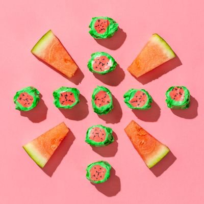 Taffy Shop What the Melon, Watermelon Salt Water Taffy - Assorted Gourmet Candy Variety Pack, Bulk Sweet Snack, Fresh &amp; Gluten-Free, 60 Individually Wrapped Pieces (14oz)