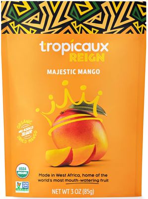 Organic Dried Mango No Sugar Added, 3oz, Pack of 6 (18oz Total) - Tasty and Nutritious Non-GMO Dried Mangoes - No Preservatives or Chemicals - Ideal Snack for Kids &amp; Adults by Tropicaux Reign