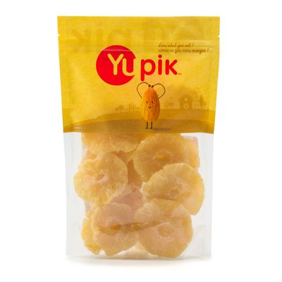 Yupik Pineapple Rings, Sulphite-Fee, 2.2 lb, Gluten-Free, Kosher, Sweetened Tropical Dried Fruits, Sliced Pineapple, Chewy, Source of Fiber, Fruity Snacks, Ideal for Baking &amp; Topping