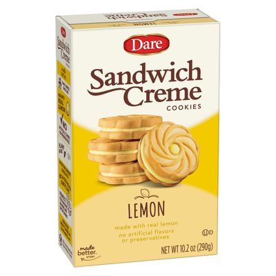Dare Lemon Crme Cookies  Made Fresh with Real Lemon Filling and No Artificial Flavors, Peanut Free  10.2 Ounces (Pack of 12)