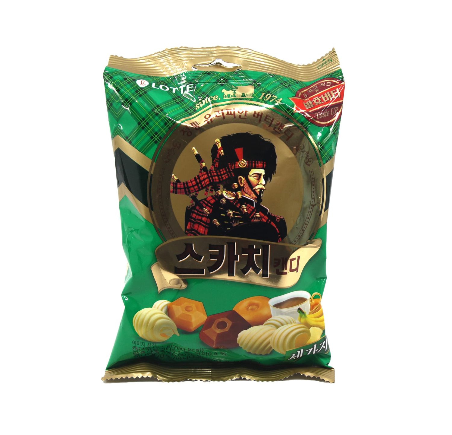 Korean Candy K FOOD Scotch Candy, 3 Random Flavor Hard Candy (157g 5.53oz) Korean Snack, Coffee, Banana, Butter Trio (3 Random Flavor)