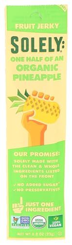 SOLELY Organic Pineapple Fruit Jerky, 0.8 Ounce | One Ingredient | Vegan | Non-GMO | Gluten-Free | No Sugar AddedÃƒÂ¢