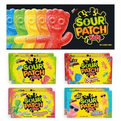 SOUR PATCH KIDS Soft &amp; Chewy Candy Variety Pack Gift Box, 8-3.5 oz Boxes