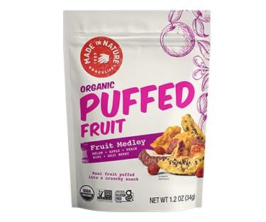 Made In Nature Organic Puffed Fruit Medley, 1.2 Ounce (Pack of 6) - Vegan Snack, Non-GMO, Gluten Free