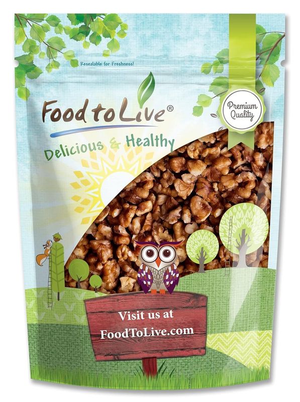 Food to Live Dry Roasted Walnuts, 3 Pounds - Unsalted Nut Pieces. Delicious and Nutritious Snack. Keto and Paleo Friendly. Great for Salads, Oatmeal, and Baked Goods. Packed with Protein and Fats