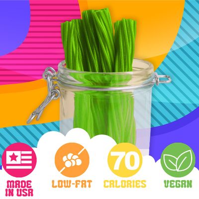 Amish Good Gourmet Licorice Twist Candy - Premium Sweet &amp; Chewy Treat, Green Apple Jumbo Licorice Twist Perfect Snack Under 100 Calories