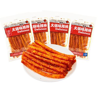 latiao Hot &amp; Spicy 4 Pack spicy stick Chinese Specialties Snacks  (98g4)