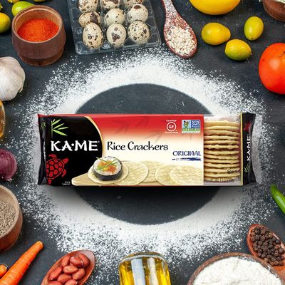 KA-ME Original Rice Crackers 3.5 oz, Authentic Asian Ingredients, Certified Gluten-Free, No Artificial FlavorsColors, Non GMO - (3 Pack)