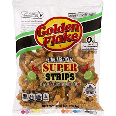 Golden Flake Super Cracklin Strips, Chili Lime, 3.25 oz (Pack 4)