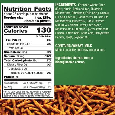 Dot's Pretzels Parmesan Garlic Seasoned Pretzel Twists, Healthy Kids Snacks, 16oz Grocery Sized Bag