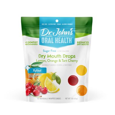 Dr. Johns Oral Health Sugar Free Candy, Healthy Dry Mouth Drops with Zero Sugar, Low Calorie Snacks, Keto Friendly Hard Candy Sweets, Assorted Flavors, 100 Count, 1 LB