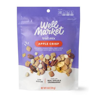 Generic Apple Pie Crisp Snack Trail Nut Fruit Mix - (1 Bag 6 oz SimplyComplete Pack) Dried Apple, Cinnamon Cookie Bites, Yogurt Covered Cranberries &amp; Caramel Flavored Pecans - Well Market Bag