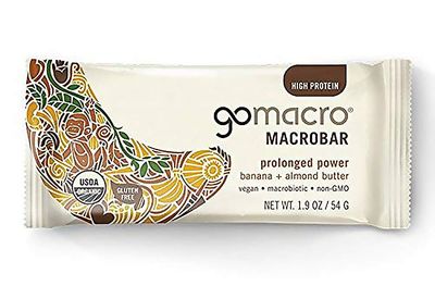 GoMacro MacroBar Organic Vegan Protein Bars Banana  Almond Butter 1.9 Ounce Bars (Pack of 12)