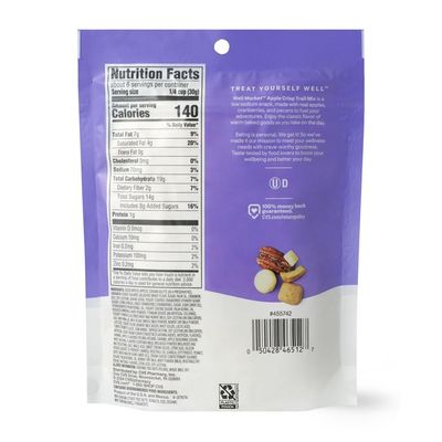 Generic Apple Pie Crisp Snack Trail Nut Fruit Mix - (1 Bag 6 oz SimplyComplete Pack) Dried Apple, Cinnamon Cookie Bites, Yogurt Covered Cranberries & Caramel Flavored Pecans - Well Market Bag