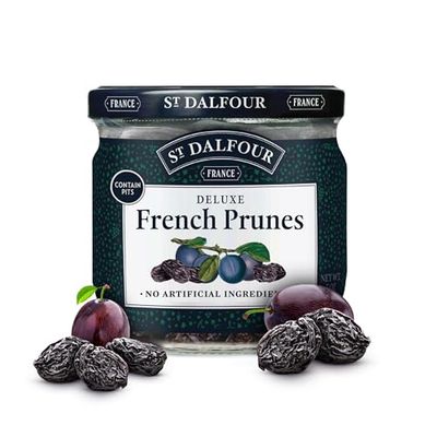 St. Dalfour Giant French Prunes with Pits, 7 oz - All-Natural, No Preservatives, No Cane Sugar Added - Perfect for Snacking &amp; Baking - Ready-to-Eat