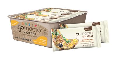 GoMacro MacroBar Organic Vegan Protein Bars Banana  Almond Butter 1.9 Ounce Bars (Pack of 12)