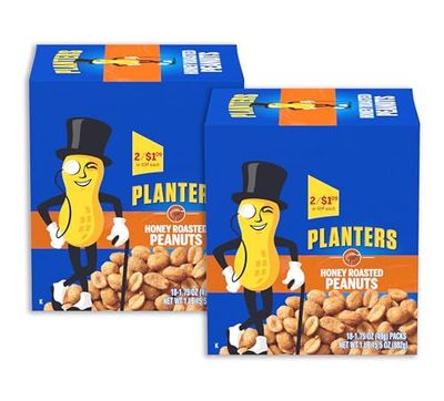 Planters Honey Roasted Peanuts, 1.75 oz Tubes (Pack - 36)