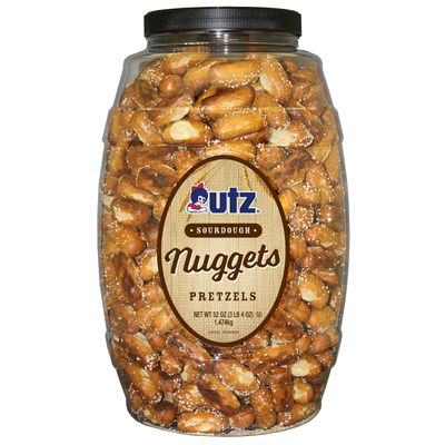 Utz Sourdough Nuggets Pretzels - 52 oz. Barrel - Bite-Size Pretzels with Classic Sourdough Flavor, Perfectly Salted with Zero Cholesterol per Serving