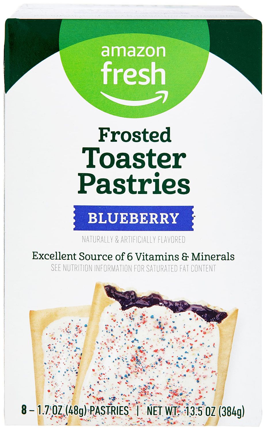 Amazon Fresh, Frosted Blueberry Toaster Pastries, 8 Count