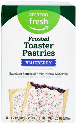 Amazon Fresh, Frosted Blueberry Toaster Pastries, 8 Count