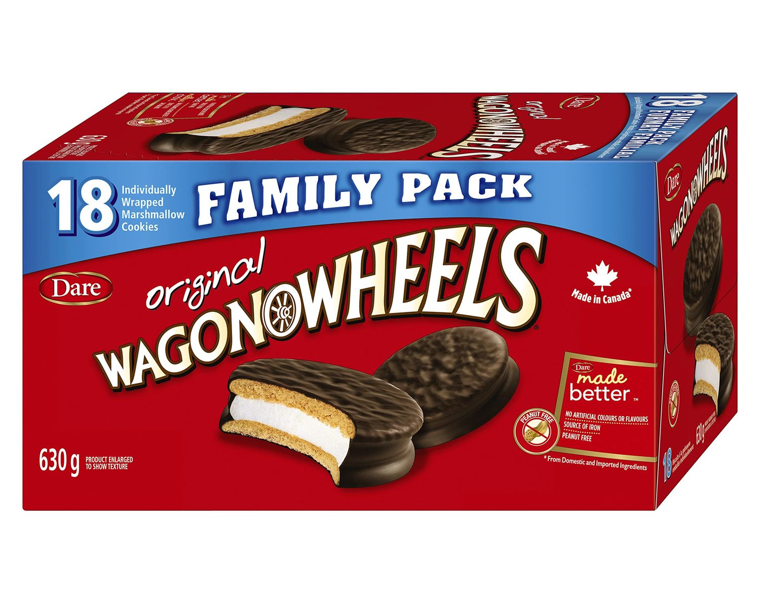 Dare Wagon Wheels Original Cookies, 630g22.2 oz, Box, 18 pack, Peanut-free