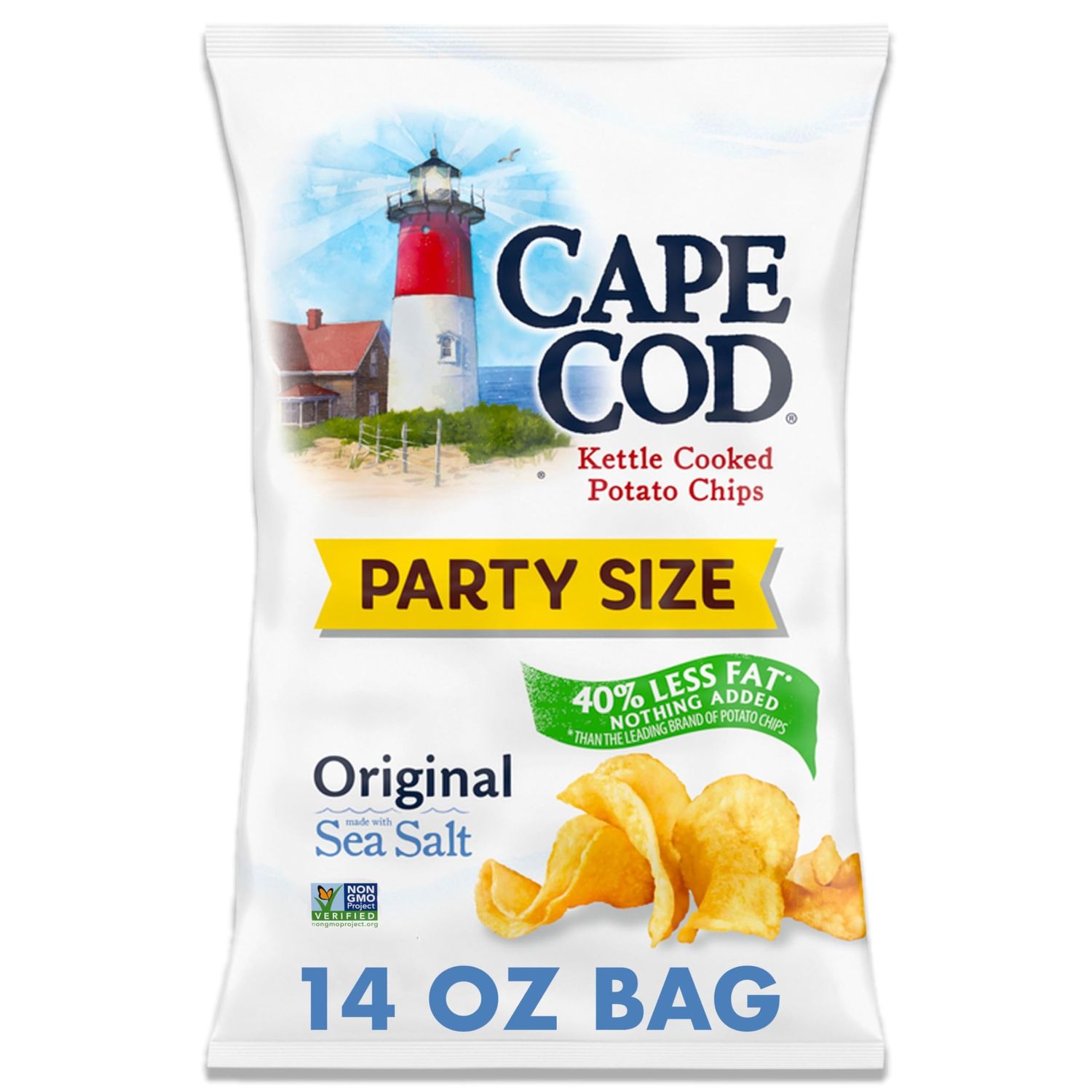Cape Cod Potato Chips Less Fat Original Kettle Chips, 14 Oz