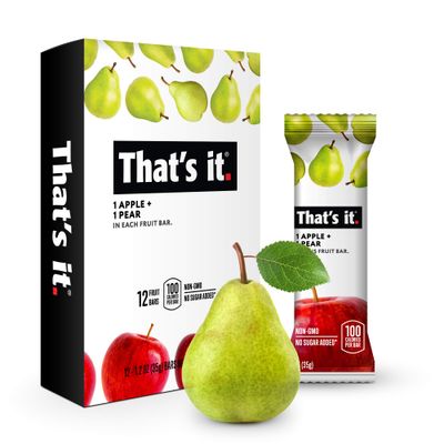 That&#39;s It. Gluten-Free Apple  Pear Fruit Bars, 14.4 Ounce, 12 Bars, No Preservatives, No Added Sugar, Paleo, Good for Children, Best High Fiber Vegan Snack