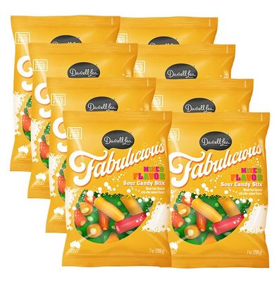 Darrell Lea Fabulicious Mixed Flavors Sour Candy Stix, 7 Ounce (Pack of 8) | Soft and Tangy, No Artificial Flavors, Palm Oil Free, Made in Australia, Shareable