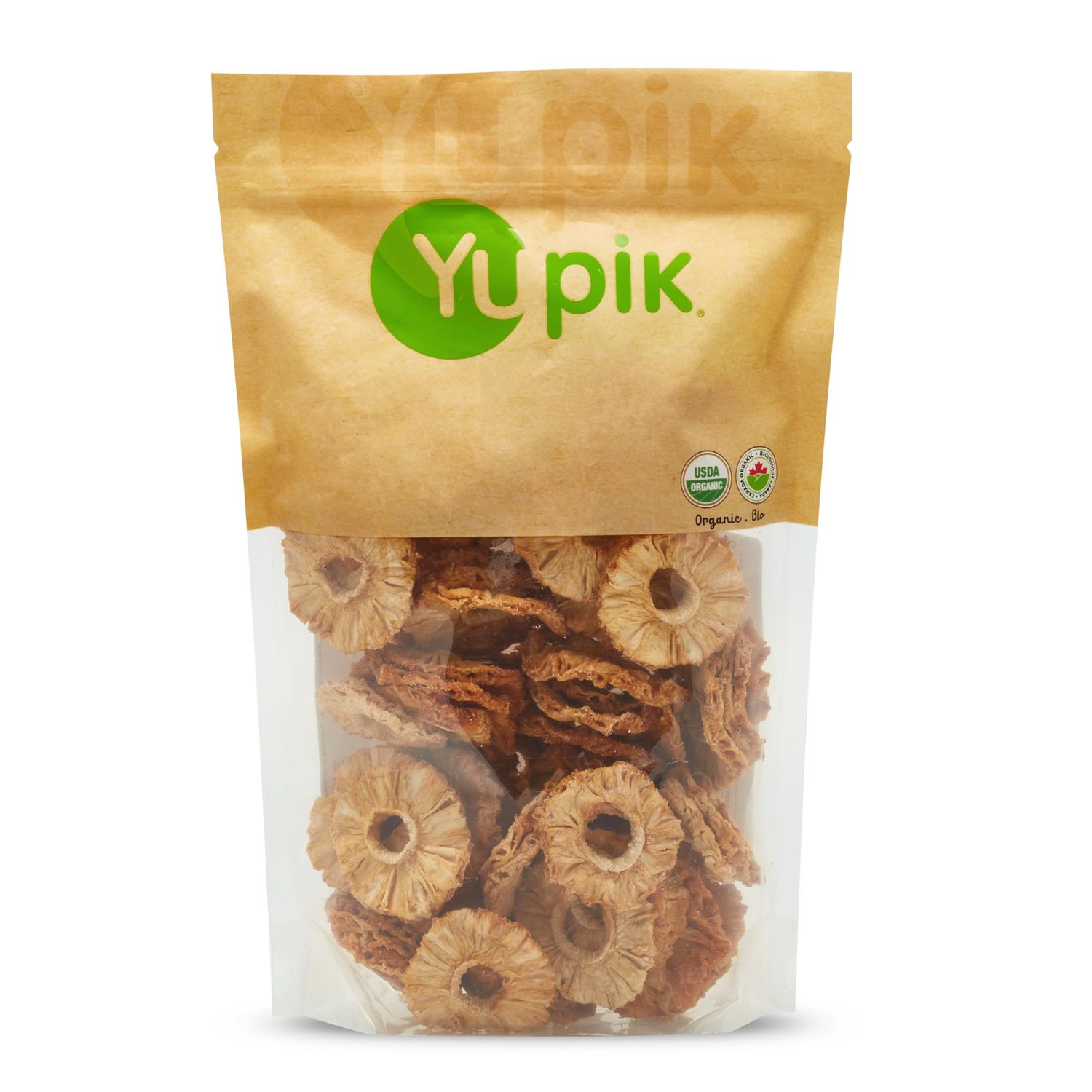 Yupik Organic Dried Pineapple Rings, 1 lb, Non-GMO, Gluten-Free, Kosher, Vegan, Tropical Dried Fruits, No Added Sugar, Sliced Pineapple, Source of Fiber, Healthy Snacks, Ideal for Baking