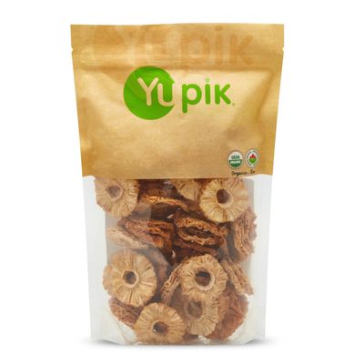 Yupik Organic Dried Pineapple Rings, 1 lb, Non-GMO, Gluten-Free, Kosher, Vegan, Tropical Dried Fruits, No Added Sugar, Sliced Pineapple, Source of Fiber, Healthy Snacks, Ideal for Baking