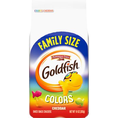 Goldfish Colors Cheddar Crackers, Snack Crackers, Family Size 10 oz. Bag