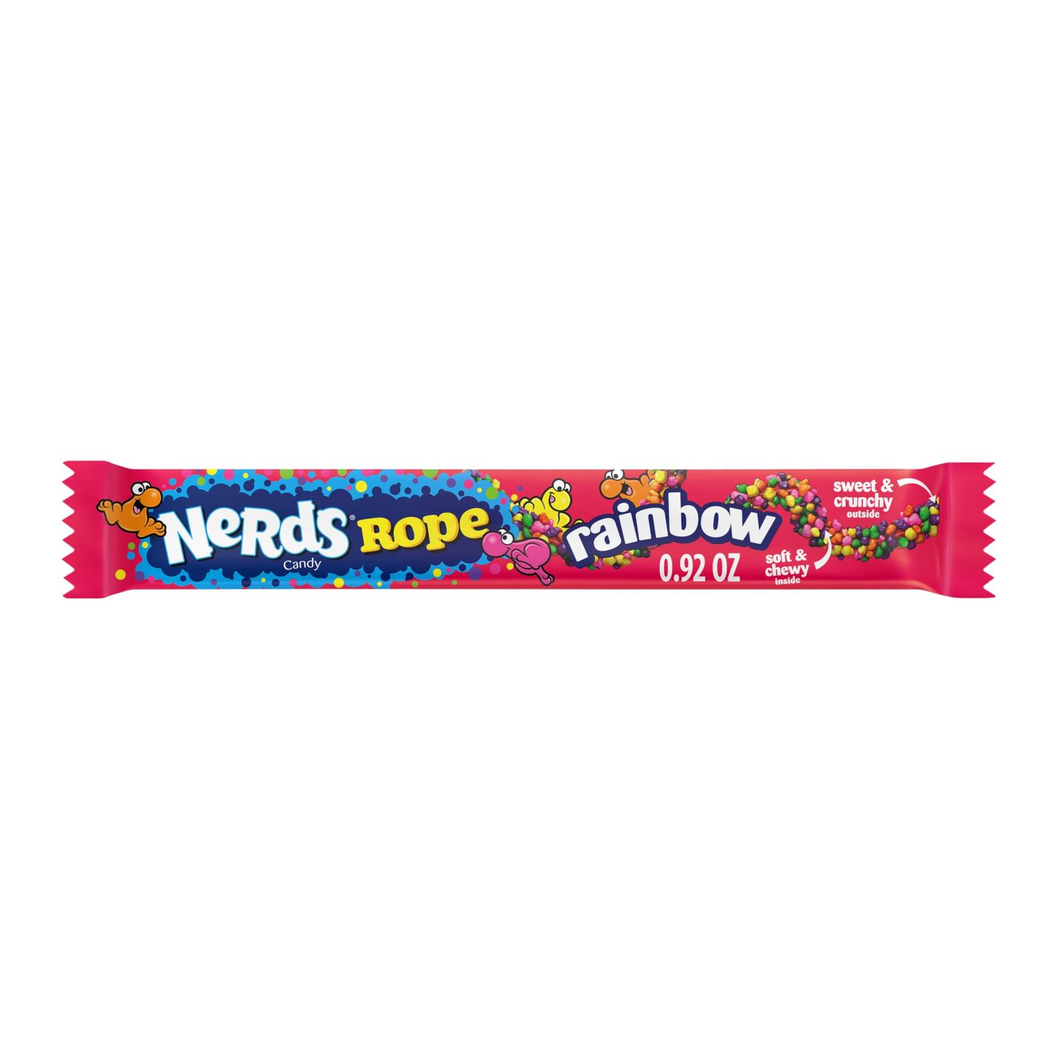 NERDS Rope, Candy, Rainbow, Crunchy and Gummy, 0.92 oz