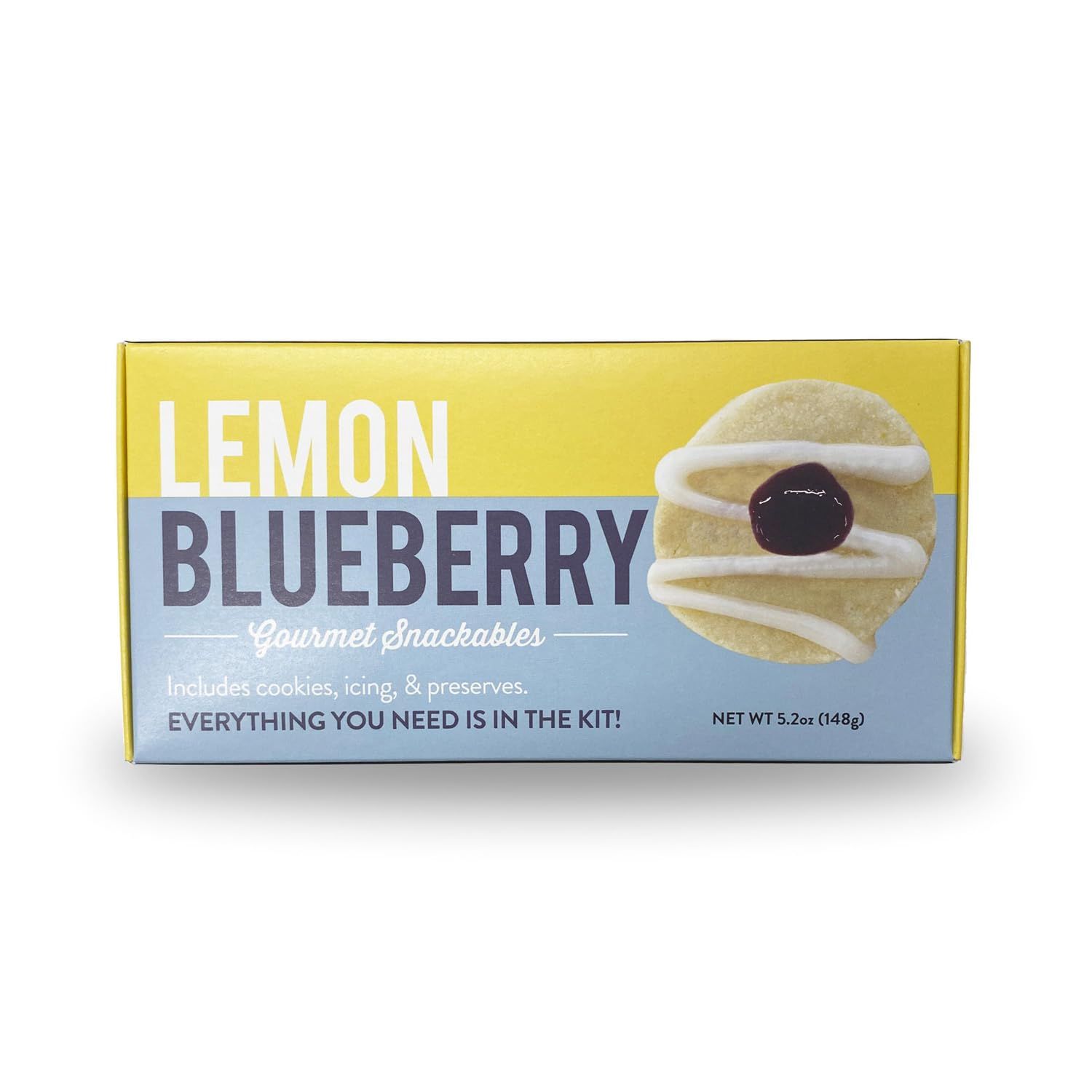 Crackerology Dessert Lemon Blueberry Gourmet Artisan Snack Kits, 10 Count Cookies Plus Toppings, Easy &amp; Simple Ready-to-Eat, For Charcuterie Boards &amp; Party Platters - Small Kit, Single Pack