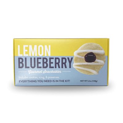 Crackerology Dessert Lemon Blueberry Gourmet Artisan Snack Kits, 10 Count Cookies Plus Toppings, Easy &amp; Simple Ready-to-Eat, For Charcuterie Boards &amp; Party Platters - Small Kit, Single Pack