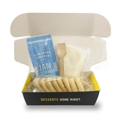 Crackerology Dessert Lemon Blueberry Gourmet Artisan Snack Kits, 10 Count Cookies Plus Toppings, Easy &amp; Simple Ready-to-Eat, For Charcuterie Boards &amp; Party Platters - Small Kit, Single Pack