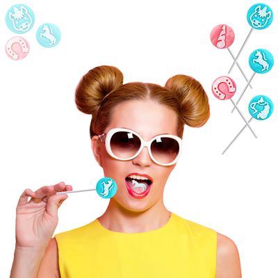 Unicorn Tattoo Lollipop Suckers Candy, Great for Goody Party Bag Fillers, Individually Wrapped (Half-Pound)