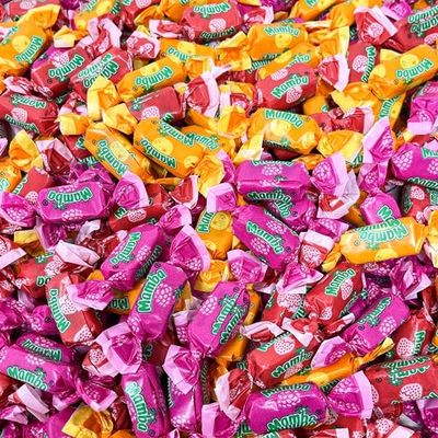 Mamba Fruit Chews Candy, 2 Lbs Party Size Assorted Candy Variety Pack Fruit Snacks Bulk Candy Individually Wrapped In Resealable Bag Approx. 130 pcs (32-Oz) - Made In Europe